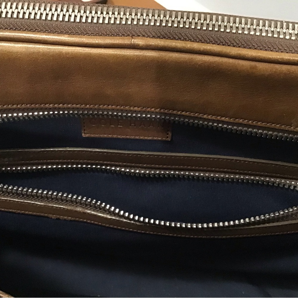 Cole Haan Brown Leather Briefcase - Picture 7 of 14